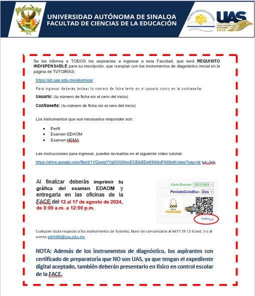 Atento aviso a la comunidad estudiantil de nuevo ingreso