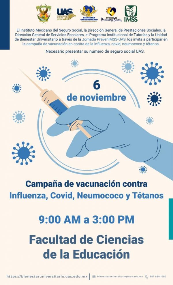 Campaña de vacunación contra Influenza, COVID, Neumococo y Tétanos