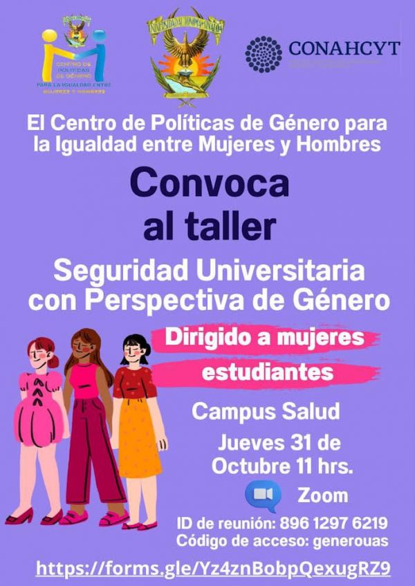 Convocatoria al taller: Seguridad universitaria con Perspectiva de Género